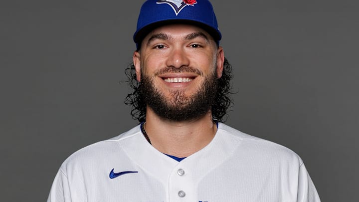 Feb 20, 2026; Dunedin, FL, USA; Toronto Blue Jays pitcher Cody Ponce (66) poses for a photo during media day at the Player Development Complex. 