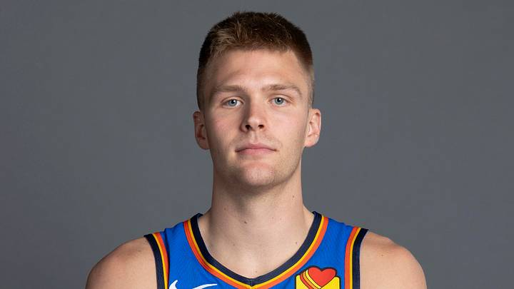 Sep 28, 2026; Oklahoma City, OK, USA; Oklahoma City Thunder guard Bennett Stirtz (14) poses for a photo during Oklahoma City Thunder Media Day at Paycom Center. Mandatory Credit: Alonzo Adams-Imagn Images