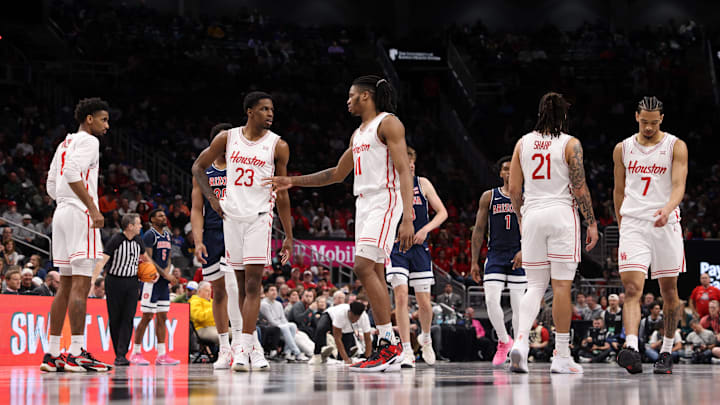 Houston won the Big 12 Conference Tournament title on Saturday, defeating Arizona. Houston won the Big 12 Conference Tournament title on Saturday, defeating Arizona.