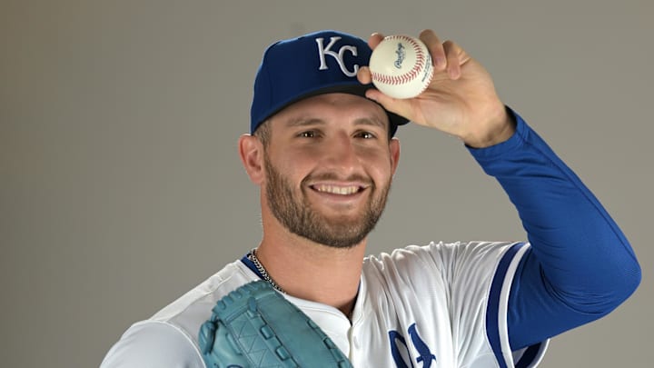 Kansas City Royals starting pitcher Noah Cameron (65) poses for a photo during media day at Camelback Ranch on Feb. 19. Kansas City Royals starting pitcher Noah Cameron (65) poses for a photo during media day at Camelback Ranch on Feb. 19.