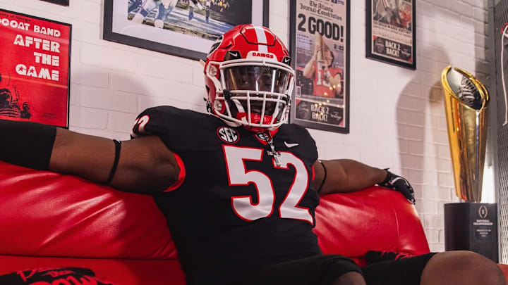 Defensive line prospect James Johnson during a recruiting visit to the University of Georgia
