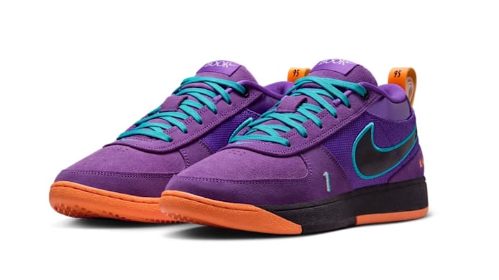 purple and orange nike sneakers
