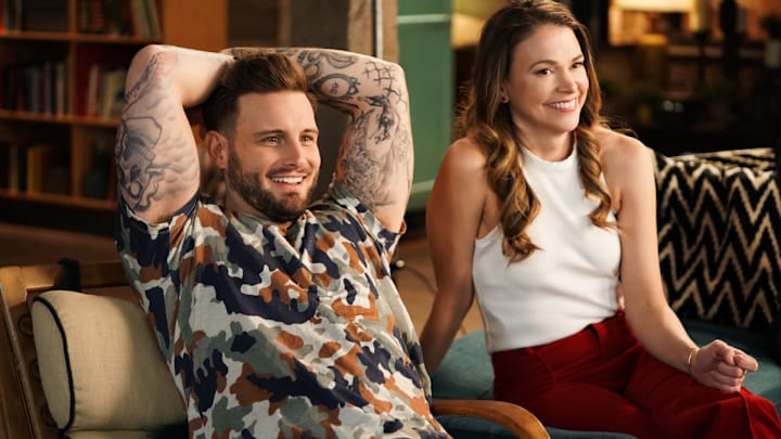 Pictured: Nico Tortorella as Josh and Sutton Foster as Liza of the series YOUNGER. Photo Cr: Nicole Rivelli/2021 ViacomCBS, Inc. All Rights Reserved.