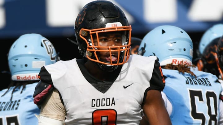 Cocoa Javion Hilson looks to the sideline during the game against Gadsden County in the FHSAA football Class 2A state championship Thursday, December 12, 2024. Craig Bailey/FLORIDA TODAY via USA TODAY NETWORK Cocoa Javion Hilson looks to the sideline during the game against Gadsden County in the FHSAA football Class 2A state championship Thursday, December 12, 2024. Craig Bailey/FLORIDA TODAY via USA TODAY NETWORK