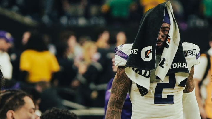 Ja'Lynn Polk shows the disappointment of a CFP loss to Michigan. Ja'Lynn Polk shows the disappointment of a CFP loss to Michigan.