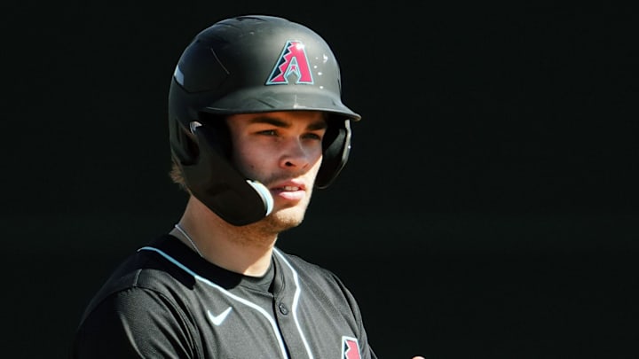 Arizona Diamondbacks prospect Jack Hurley during spring training workouts at Salt River Fields at Talking Stick near Scottsdale on Feb. 19, 2024. Arizona Diamondbacks prospect Jack Hurley during spring training workouts at Salt River Fields at Talking Stick near Scottsdale on Feb. 19, 2024.