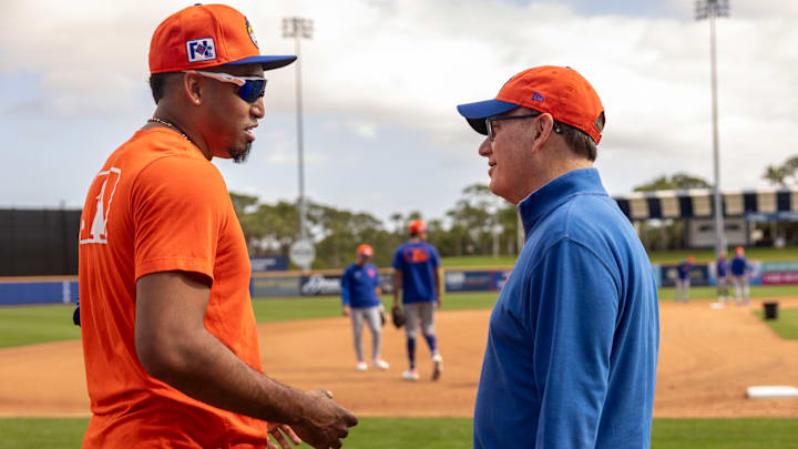 New York Mets owner Steve Cohen and pitcher Edwin Diaz during spring training New York Mets owner Steve Cohen and pitcher Edwin Diaz during spring training