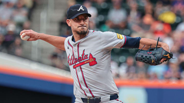 Atlanta Braves starting pitcher Charlie Morton Atlanta Braves starting pitcher Charlie Morton