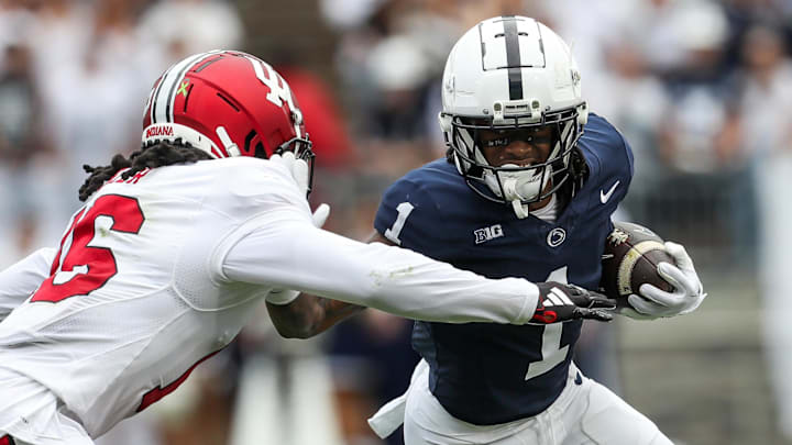 Oct 28, 2023; University Park, Pennsylvania, USA; Penn State Nittany Lions wide receiver KeAndre