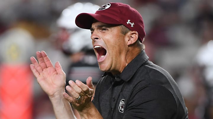 Shane Beamer gets fired up during South Carolina's Spring football game (April 20th, 2024)