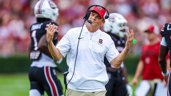 Oct 3, 2026; Columbia, South Carolina, USA; South Carolina Gamecocks head coach Shane Beamer rects after a play against the Kentucky Wildcats in the second quarter at Williams-Brice Stadium. Mandatory Credit: Jeff Blake-Imagn Images Oct 3, 2026; Columbia, South Carolina, USA; South Carolina Gamecocks head coach Shane Beamer rects after a play against the Kentucky Wildcats in the second quarter at Williams-Brice Stadium. Mandatory Credit: Jeff Blake-Imagn Images