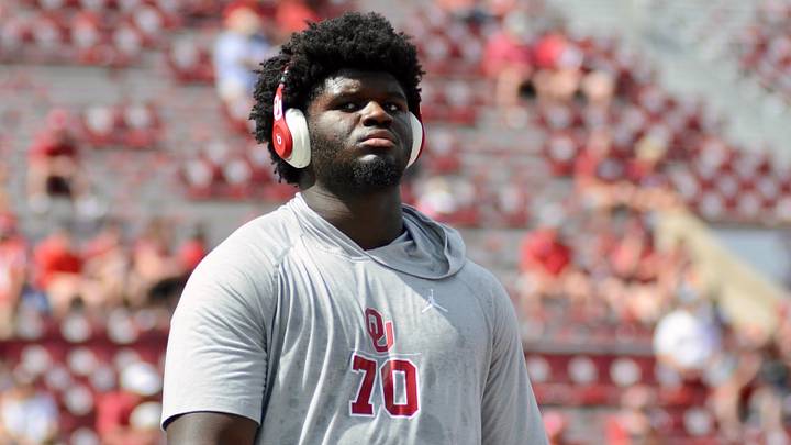 Oklahoma's Ryan Fodje started games at right tackle and right guard last season. He was listed as the starting center on Monday's initial depth chart for the 2026 season.