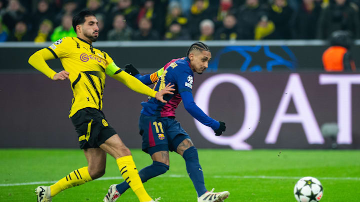 Can (l.) im Duell mit Raphinha