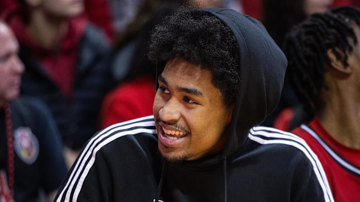 Jan 2, 2025; Bloomington, Indiana, USA; Rutgers Scarlet Knights guard Dylan Harper (2) in the first half against the Indiana Hoosiers at Simon Skjodt Assembly Hall. Mandatory Credit: Trevor Ruszkowski-Imagn Images