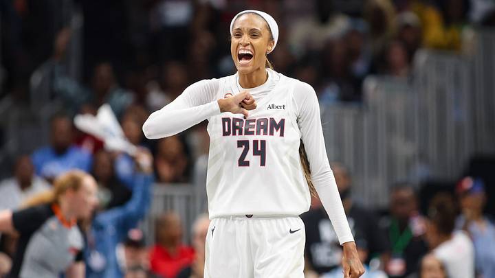Oct 4, 2026; Atlanta, Georgia, USA; Atlanta Dream forward DeWanna Bonner (24) reacts after a basket against the New York Liberty in the first quarter during game one of the second round for the 2026 WNBA Playoffs at State Farm Arena. Mandatory Credit: Brett Davis-Imagn Images Oct 4, 2026; Atlanta, Georgia, USA; Atlanta Dream forward DeWanna Bonner (24) reacts after a basket against the New York Liberty in the first quarter during game one of the second round for the 2026 WNBA Playoffs at State Farm Arena. Mandatory Credit: Brett Davis-Imagn Images