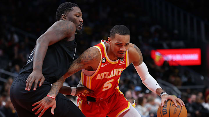 Dorian Finney-Smith, Brooklyn Nets and Dejounte Murray, Atlanta Hawks