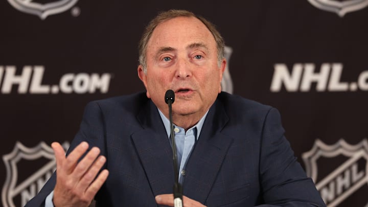 NHL Commissioner Gary Bettman And Governor Alex Meruelo Media Availability