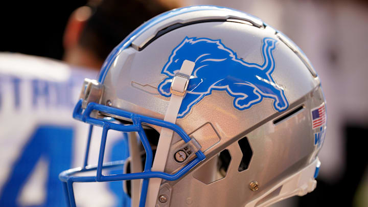 Aug 17, 2024; Kansas City, Missouri, USA; A general view of a Detroit Lions helmet during the second half of the game against the Kansas City Chiefs at GEHA Field at Arrowhead Stadium. Mandatory Credit: Denny Medley-Imagn Images Aug 17, 2024; Kansas City, Missouri, USA; A general view of a Detroit Lions helmet during the second half of the game against the Kansas City Chiefs at GEHA Field at Arrowhead Stadium. Mandatory Credit: Denny Medley-Imagn Images
