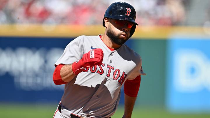 May 31, 2026; Cleveland, Ohio, USA; Boston Red Sox second baseman Isiah Kiner-Falefa (2) rounds third base en route to scoring during the seventh inning against the Cleveland Guardians at Progressive Field. Mandatory Credit: Ken Blaze-Imagn Images