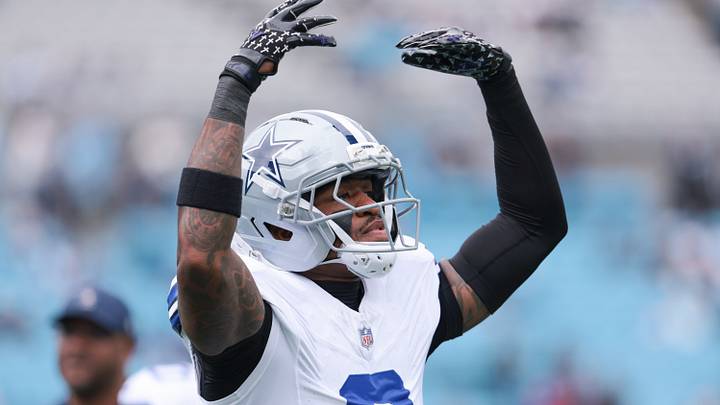 Dallas Cowboys safety Juanyeh Thomas reacts during the game against the Carolina Panthers at Bank of America Stadium.