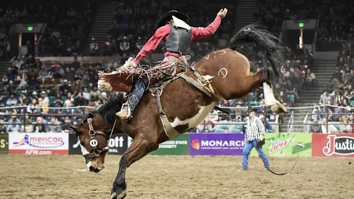 Saddle Bronc Riding Action at the NWSS