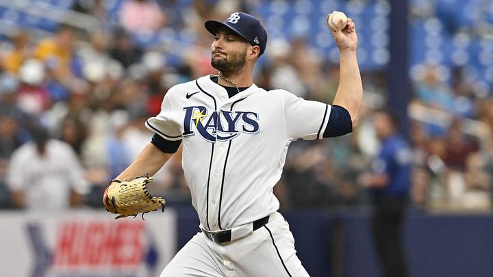 May 31, 2026; St. Petersburg, Florida, USA; Tampa Bay Rays pitcher Shane McClanahan (18) throws a pitch during the second inning against Los Angeles Angels at Tropicana Field. May 31, 2026; St. Petersburg, Florida, USA; Tampa Bay Rays pitcher Shane McClanahan (18) throws a pitch during the second inning against Los Angeles Angels at Tropicana Field.
