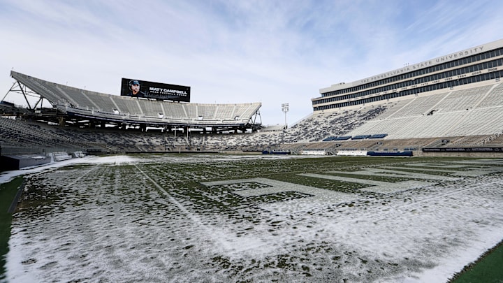 Dec 8, 2025; University Park, PA, USA; A general view of Beaver Stadium after Matt Campbell is announced as the Penn State Nittany Lions new head coach during a press conference at the Beaver Stadium Press Room. Mandatory Credit: Matthew O'Haren-Imagn Images