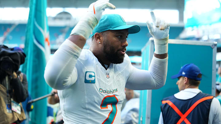 Miami Dolphins linebacker Bradley Chubb leaves the field following a game against the New Orleans Saints.