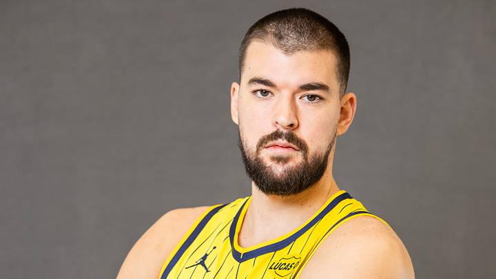 Sep 28, 2026; Indianapolis, IN, USA;  Indiana Pacers center Ivica Zubac (40) poses for a photo during media day.  Mandatory Credit: Trevor Ruszkowski-Imagn Images