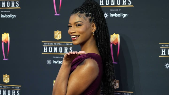Taylor Rooks appears on the red carpet prior to the NFL Honors awards presentation at YouTube Theater. Taylor Rooks appears on the red carpet prior to the NFL Honors awards presentation at YouTube Theater.