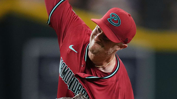 Arizona Diamondbacks right-hander Trevor Richards (38) pitches against the Houston Astros at Chase Field on July 21, 2025.
