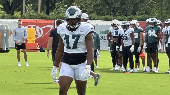 Eagles linebacker Nakobe Dean at training camp Eagles linebacker Nakobe Dean at training camp