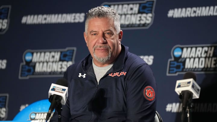 Auburn Tigers head coach Bruce Pearl still has a lot to figure out with his new roster. Mandatory Credit: Kirby Lee-Imagn Images
