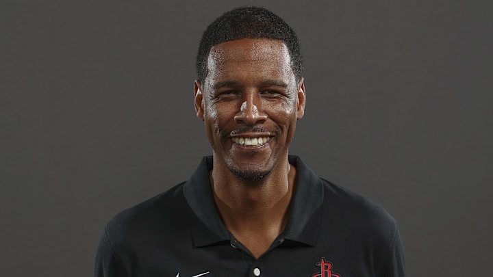 Sep 26, 2022; Houston, TX, USA; Houston Rockets head coach Stephen Silas poses for a photo during