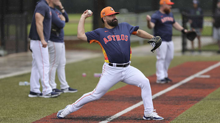 Feb 18, 2024; West Palm Beach, FL, USA; Houston Astros starting pitcher Jose Urquidy.