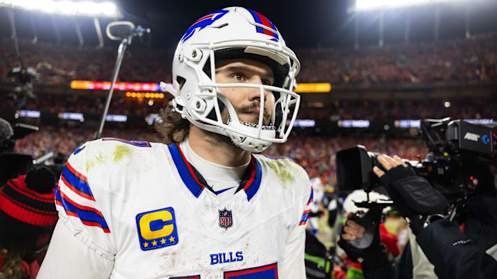 Jan 26, 2025: Buffalo Bills quarterback Josh Allen exits Arrowhead Stadium after the AFC Championship game.
