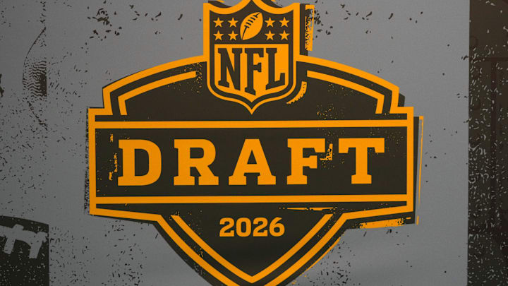 The 2026 NFL Draft logo at the Super Bowl LX The 2026 NFL Draft logo at the Super Bowl LX