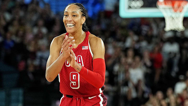 South Carolina basketball legend A'ja Wilson at the 2024 Summer Olympics
