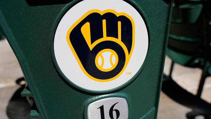 May 26, 2025; Milwaukee, Wisconsin, USA; General view of a Milwaukee Brewers logo during warmups prior the game against the Boston Red Sox at American Family Field. Mandatory Credit: Jeff Hanisch-Imagn Images May 26, 2025; Milwaukee, Wisconsin, USA; General view of a Milwaukee Brewers logo during warmups prior the game against the Boston Red Sox at American Family Field. Mandatory Credit: Jeff Hanisch-Imagn Images