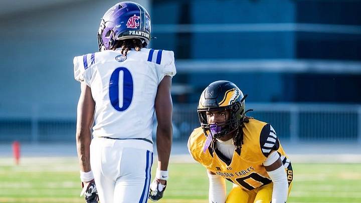 Freshman DB Joey Torres of King Drew is starting as a freshman for the Golden Eagles