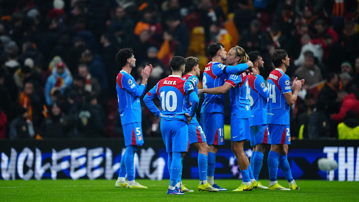 Robin Le Normand, Marcos Llorente and Álex Baena of Atlé...