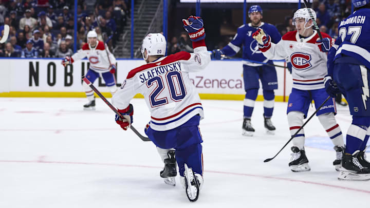 Juraj Slafkovsky and the Canadiens are road underdogs in Tampa Bay.