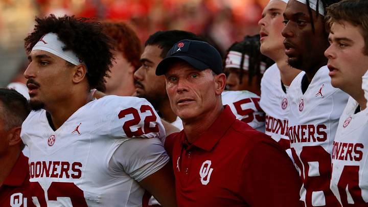 Brent Venables following Oklahoma's 41-13 loss at Georgia. Brent Venables following Oklahoma's 41-13 loss at Georgia.