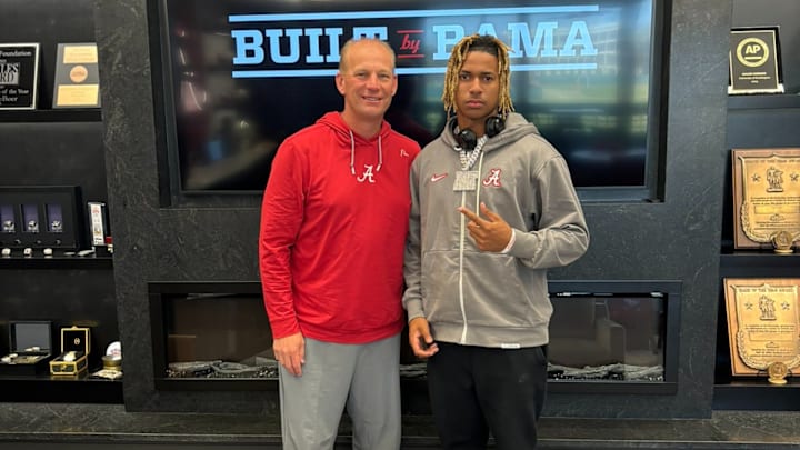 2026 4-Star LB Anthony Davis, Jr. alongside Alabama head coach Kalen DeBoer