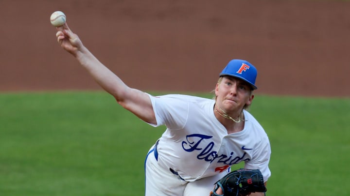 Aidan King pitched eight innings in Florida's 9-2 win over Texas A&M on Friday.