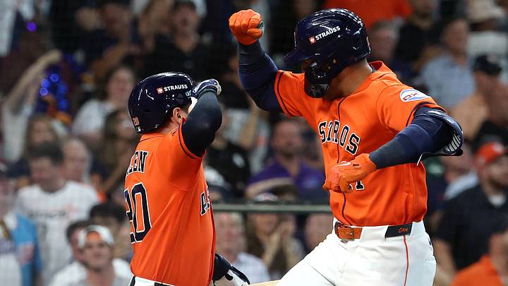 Sep 30, 2026; Houston, Texas, USA; Houston Astros outfielder Cam Smith (11) celebrates with third baseman Nick Allen (20) after hitting a solo home run against the Chicago White Sox in the second inning during game two of the Wildcard round for the 2026 MLB Playoffs at Daikin Park. Mandatory Credit: Troy Taormina-Imagn Images Sep 30, 2026; Houston, Texas, USA; Houston Astros outfielder Cam Smith (11) celebrates with third baseman Nick Allen (20) after hitting a solo home run against the Chicago White Sox in the second inning during game two of the Wildcard round for the 2026 MLB Playoffs at Daikin Park. Mandatory Credit: Troy Taormina-Imagn Images