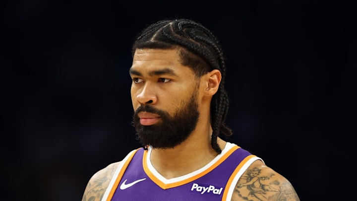 Nov 29, 2025; Phoenix, Arizona, USA; Phoenix Suns center Nick Richards (2) against the Denver Nuggets at the Mortgage Matchup Center. Mandatory Credit: Mark J. Rebilas-Imagn Images Nov 29, 2025; Phoenix, Arizona, USA; Phoenix Suns center Nick Richards (2) against the Denver Nuggets at the Mortgage Matchup Center. Mandatory Credit: Mark J. Rebilas-Imagn Images