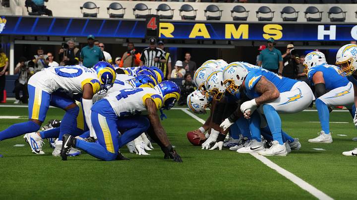 The Rams are favored against the Chargers in the battle of Los Angeles. The Rams are favored against the Chargers in the battle of Los Angeles.