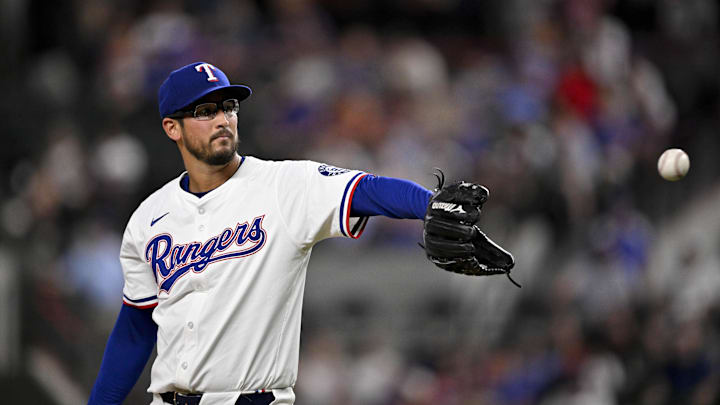 Arlington, Texas, USA; Texas Rangers relief pitcher Dane Dunning (33) pitches against the Baltimore Orioles during the ninth inning at Globe Life Field.