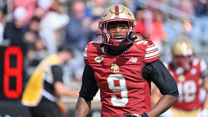 September 19, 2026; Chestnut Hill, Massachusetts, USA; Boston College Eagles wide receiver Landon Wright (9) reacts after scoring a touchdown against the Maine Black Bears during the first half at Alumni Stadium. Mandatory Credit: Eric Canha-Imagn Images September 19, 2026; Chestnut Hill, Massachusetts, USA; Boston College Eagles wide receiver Landon Wright (9) reacts after scoring a touchdown against the Maine Black Bears during the first half at Alumni Stadium. Mandatory Credit: Eric Canha-Imagn Images